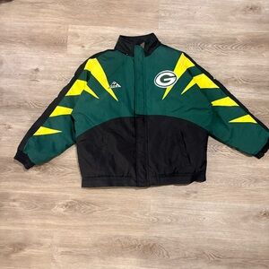 Vintage NFL Pro Line Apex One Green Bay Packers Zip Up Puffer Jacket XLarge
